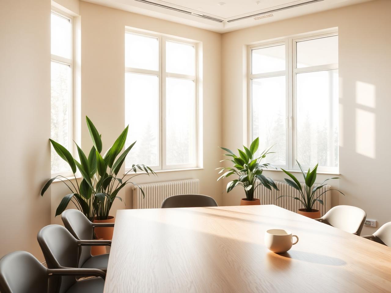 A quiet room prepared for a session